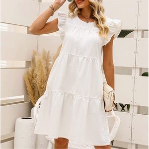 white denim dress